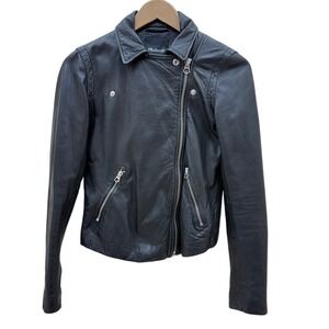 Madewell The Washed Leather Motorcycle Jacket Women XS Grunge Edgy Soft Moto‎